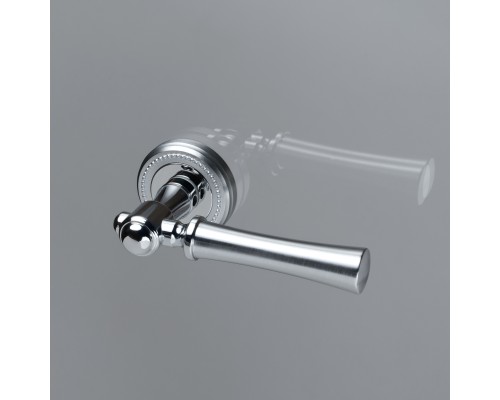 Дверная ручка на розетке Extreza DEZI-R03-F05-F04-F05 (DEZI 309) матовый хром / хром / кольцо матовый хром Дверная ручка на розетке Extreza DEZI-R03-F05-F04-F05 (DEZI 309) матовый хром / хром / кольцо матовый хром