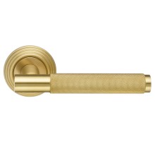 Дверная ручка Extreza Classic TUBA 126 круглая розетка R05 матовая латунь глянец F07