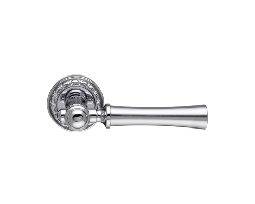 Дверная ручка на розетке Extreza DEZI-R02-F05-F04 (DEZI 309) матовый хром / хром / кольцо хром Дверная ручка на розетке Extreza DEZI-R02-F05-F04 (DEZI 309) матовый хром / хром / кольцо хром