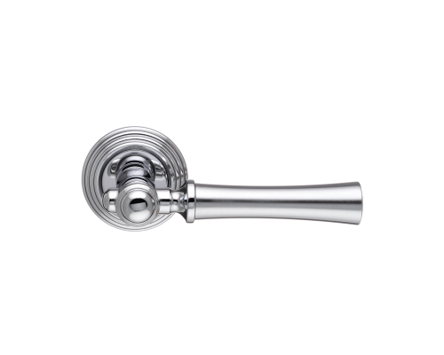 Дверная ручка на розетке Extreza DEZI-R05-F05-F04 (DEZI 309) матовый хром / хром / кольцо хром Дверная ручка на розетке Extreza DEZI-R05-F05-F04 (DEZI 309) матовый хром / хром / кольцо хром
