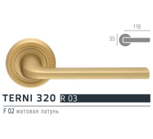 Extreza TERNI (Терни) 320 дверная ручка на розетке R03, цвет матовая латунь F02