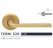 Extreza TERNI (Терни) 320 дверная ручка на розетке R03, цвет матовая латунь F02