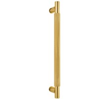 Ручка дверная скоба Extreza Hi-Tech TUBA (Туба) 126 (высота 350 мм, межос. 300 мм) полированная латунь F01