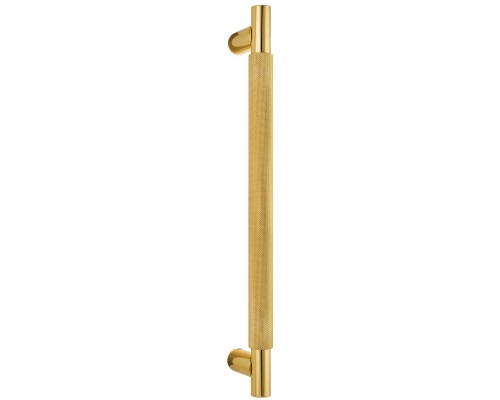 Ручка дверная скоба Extreza Hi-Tech TUBA (Туба) 126 (высота 350 мм, межос. 300 мм) полированная латунь F01