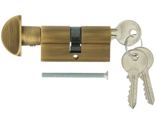 Цилиндровый механизм Extreza AS-70C-KNOB-1 40x30 мм, (35x10x25) ключ-вертушка, матовая бронза F03