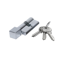 Цилиндровый механизм Extreza AS-60C-KNOB-2 30x30 мм, ключ-вертушка, матовый хром F05