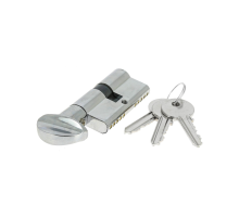 Цилиндровый механизм Extreza AS-70C-KNOB-1 30x40 мм, ключ-вертушка, полированный хром F04