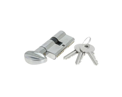 Цилиндровый механизм Extreza AS-70C-KNOB-1 30x40 мм, ключ-вертушка, полированный хром F04