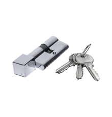 Цилиндровый механизм Extreza AS-60C-KNOB-2 30x30 мм, ключ-вертушка, полированный хром F04
