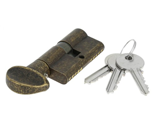 Цилиндровый механизм Extreza AS-60С ключ-вертушка (KNOB-1) 25x10x25 (30/30) античная бронза F23 Цилиндровый механизм Extreza AS-60С ключ-вертушка (KNOB-1) 25x10x25 (30/30) античная бронза F23