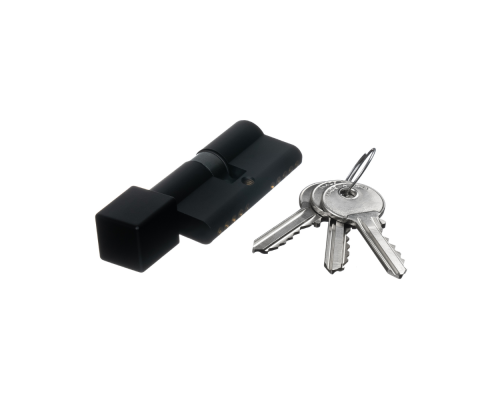 Цилиндровый механизм Extreza AS-70C-KNOB-2 40x30 мм, (35x10x25) ключ-вертушка, черный матовый F22