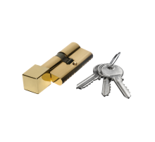 Цилиндровый механизм Extreza AS-70C-KNOB-2 40x30 мм, (35x10x25) ключ-вертушка, полированная латунь F01