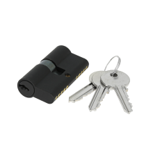 Цилиндровый механизм Extreza AS-80 40x40 мм, (35х10х35) ключ-ключ, черный матовый F22