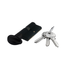 Цилиндровый механизм Extreza AS-80C-KNOB-1 45x45 мм, (40x10x40) ключ-вертушка, черный матовый F22