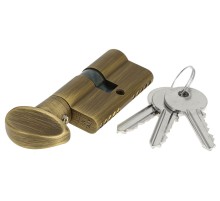 Цилиндровый механизм Extreza AS-60С ключ-вертушка (KNOB-1) 25x10x25 (30/30) матовая бронза F03