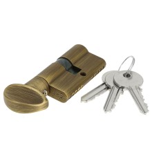 Цилиндровый механизм Extreza AS-60С ключ-вертушка (KNOB-1) 25x10x25 (30/30) матовая бронза F03