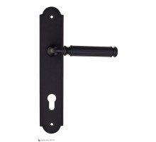 Дверная ручка на планке Fratelli Cattini ENCIA CYL PL257-NM матовый черный