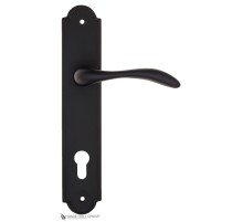 Дверная ручка на планке Fratelli Cattini LUCCIA CYL PL257-NM матовый черный Дверная ручка на планке Fratelli Cattini LUCCIA CYL PL257-NM матовый черный