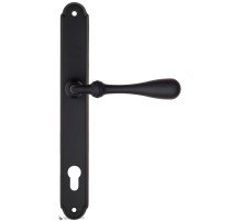 Дверная ручка на планке Fratelli Cattini RETRO CYL PL01-NM матовый черный Дверная ручка на планке Fratelli Cattini RETRO CYL PL01-NM матовый черный