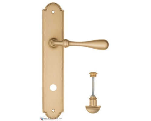 Дверная ручка на планке Fratelli Cattini RETRO WC-2 PL257-BS матовая латунь Дверная ручка на планке Fratelli Cattini RETRO WC-2 PL257-BS матовая латунь