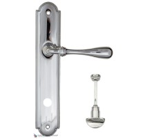 Дверная ручка на планке Fratelli Cattini RETRO WC-2 PL257-CR полированный хром Дверная ручка на планке Fratelli Cattini RETRO WC-2 PL257-CR полированный хром