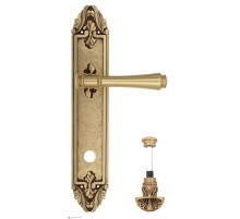 Дверная ручка Venezia CALLISTO WC-4 на планке PL90 французское золото + коричневый