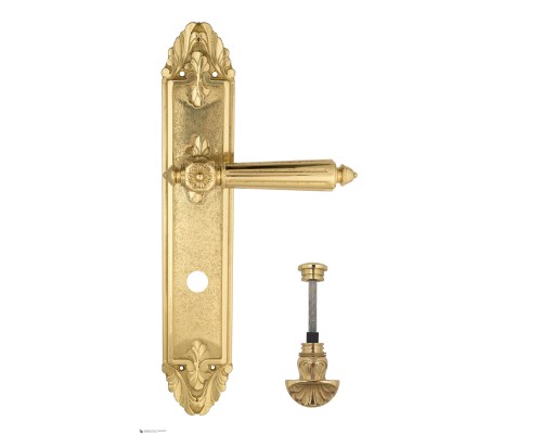 Дверная ручка Venezia CASTELLO WC-4 на планке PL90 полированная латунь Дверная ручка Venezia CASTELLO WC-4 на планке PL90 полированная латунь