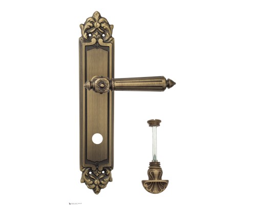 Дверная ручка Venezia CASTELLO WC-4 на планке PL96 матовая бронза Дверная ручка Venezia CASTELLO WC-4 на планке PL96 матовая бронза