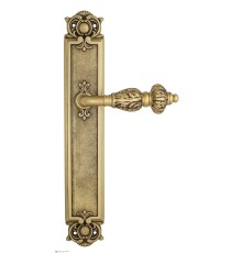 Дверная ручка Venezia LUCRECIA на планке PL97 французское золото + коричневый