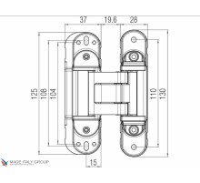 KUBICA HYBRID K6380 45 NR петля скрытая универсальная асимметричная, цвет ЧЕРНЫЙ (80 kg)