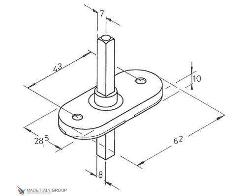 Ручка оконная Venezia IMPERO FW натуральное серебро + черный