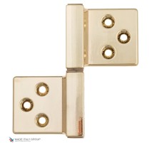 143LO032D_Q Петля накладная без врезки ALDEGHI 32x35 полированная латунь ЛЕВАЯ