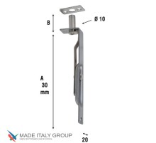 211AL030 Ригель дверной врезной ALDEGHI 300мм матовый никель 211AL030 Ригель дверной врезной ALDEGHI 300мм матовый никель