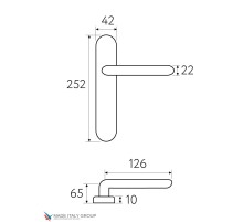 Дверная ручка на планке Fratelli Cattini ENCIA WC-2 PL02-NM матовый черный