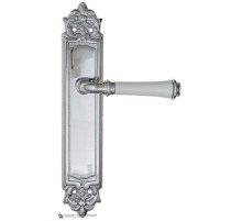 Дверная ручка на планке Fratelli Cattini GRACIA CERAMICA BIANCO PL96-CR полированный хром