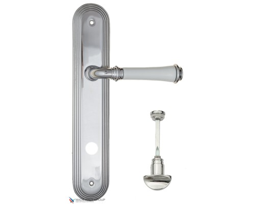 Дверная ручка на планке Fratelli Cattini GRACIA CERAMICA BIANCO WC-2 PL288-CR полированный хром Дверная ручка на планке Fratelli Cattini GRACIA CERAMICA BIANCO WC-2 PL288-CR полированный хром