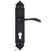 Дверная ручка на планке Fratelli Cattini LUCCIA CYL PL96-NM матовый черный Дверная ручка на планке Fratelli Cattini LUCCIA CYL PL96-NM матовый черный