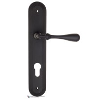 Дверная ручка на планке Fratelli Cattini RETRO CYL PL288-NM матовый черный