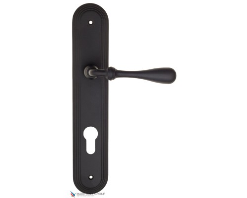 Дверная ручка на планке Fratelli Cattini RETRO CYL PL288-NM матовый черный