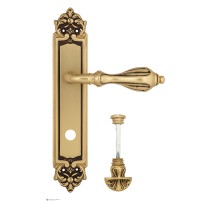Дверная ручка Venezia ANAFESTO WC-4 на планке PL96 французское золото + коричневый