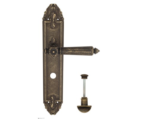 Дверная ручка Venezia CASTELLO WC-2 на планке PL90 античная бронза Дверная ручка Venezia CASTELLO WC-2 на планке PL90 античная бронза