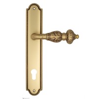 Дверная ручка Venezia LUCRECIA CYL на планке PL98 французское золото + коричневый