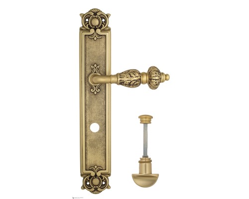 Дверная ручка Venezia LUCRECIA WC-2 на планке PL97 французское золото + коричневый Дверная ручка Venezia LUCRECIA WC-2 на планке PL97 французское золото + коричневый