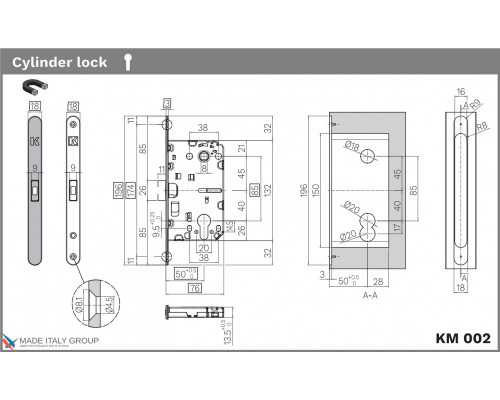 KM.002.CM.A.4.COV.BS Замок межкомнатный магнитный KOBLENZ SPINOFF Y85 с доводчиком BS мат. бронза KM.002.CM.A.4.COV.BS Замок межкомнатный магнитный KOBLENZ SPINOFF Y85 с доводчиком BS мат. бронза