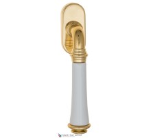Ручка оконная Fratelli Cattini GRACIA CERAMICA BIANCO FW 7-OLV полированная латунь