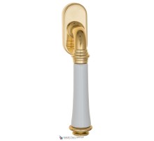Ручка оконная Fratelli Cattini GRACIA CERAMICA BIANCO FW 7-OLV полированная латунь