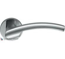 Дверная ручка на круглом основании COLOMBO Olly LC61RSB-CM матовый хром