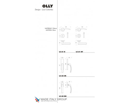 Дверная ручка на круглом основании COLOMBO Olly LC61RSB-OL полированная латунь Дверная ручка на круглом основании COLOMBO Olly LC61RSB-OL полированная латунь