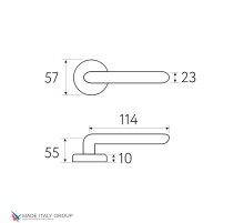 Дверная ручка на круглом основании Fratelli Cattini PICCO D8-CS матовый хром