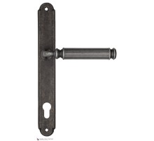 Дверная ручка на планке Fratelli Cattini ENCIA CYL PL01-IA античное серебро